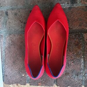 Rothy's Women's Pointed Toe Red Flats